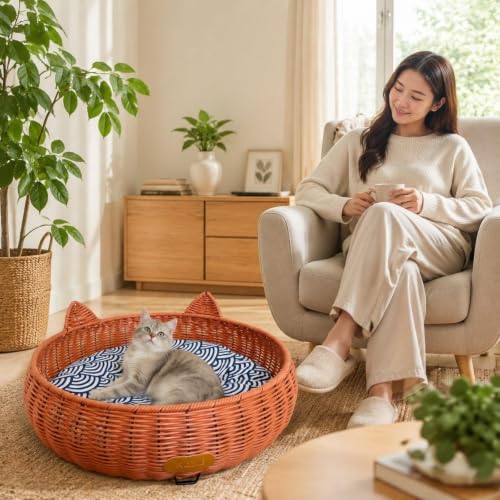 Nid pour chat tressé protégeant les meubles pour dormir en toute saison - 7