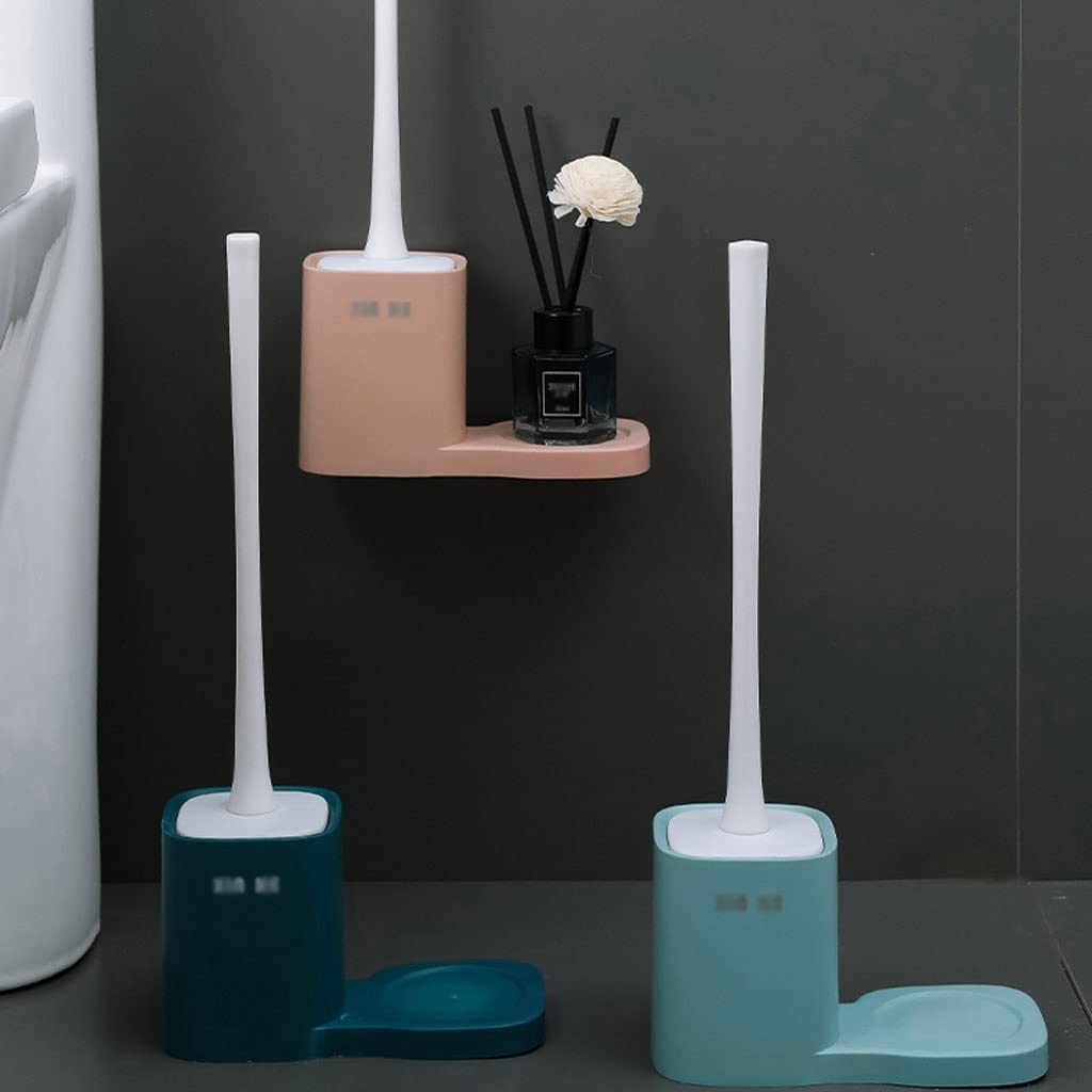 Escobilla Baño/Escobilla y Portaescobillas de Baño Escobillero de pared con mango largo, escobilla de baño de diseño Simple, juego de escobilla de baño for limpieza de esquinas muertas de baño Escobil