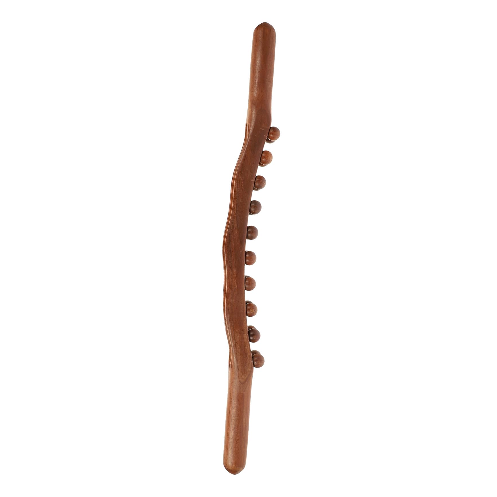 Palo de Maderoterapia en Madera Maciza 20 Perlas Redondas | Agarre Ergonómico, Mango Antideslizante, Abdomen y Brazos, Gimnasio u Oficina, Tejido Profundo