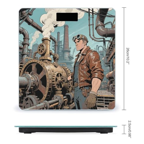 Báscula de Baño Digital Steampunk Factory con Vidrio Templado miniatura 2