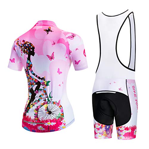 Image of Cycling Jerseys Women Bike Shirts Short Sleeve Bicycle Clothes Breathable Stretch Labric Bicycle Uniforms