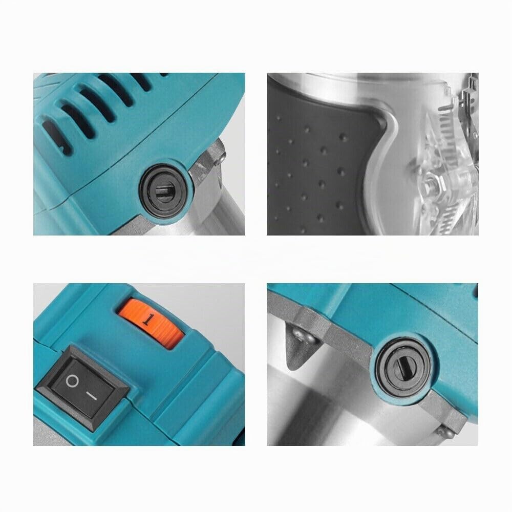 Rifilatore Fresatrice Verticale Elettrica 800W 3000RPM con Regolazione Velocità Fresatrice Palmare Rifilatore per Legno 6mm 6.35mm 8mm Fresa a una Mano per Bordi Lavorazione del Legno