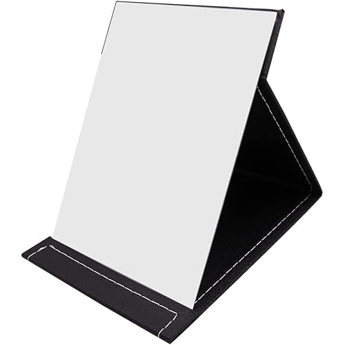 Portable Vanity Mirror, Foldable Desktop Mirror, Desktop Vanity Mirror Black Medium