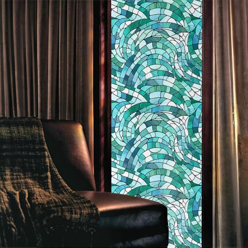 Vinilo decorativo azul para ventana 40x300 cm miniatura 2