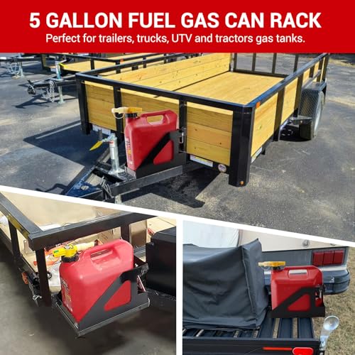 SPARKWHIZ 5 Gallon Gas Can Holder, Gas Can Mount Rack Compatible with No-Spill Gas Can 5 Gallon Fit for Trailers Trucks