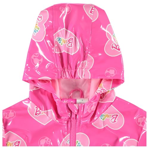 Barbie Girls Zip Up Waterproof Rain Jacket Little Kid to Big Kid Sizes (4-14-16)3