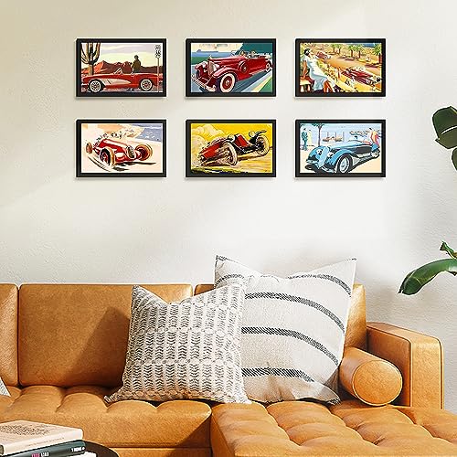 Image of upsimples 8.5x14 Picture Frame Set of 5, Display Pictures 7x10 with Mat or 8.5x14 Without, Wall Gallery Photo Frames, Black