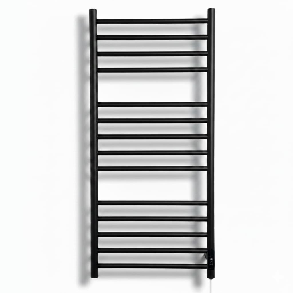 Manissa Siena Black Electric Heated Towel Rail 400mm W x 1000mm H