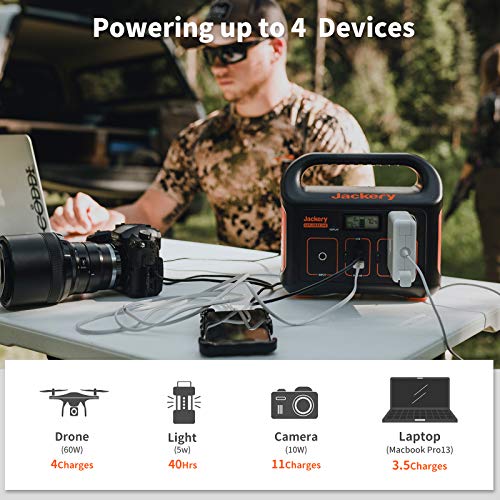 Jackery Portable Power Station Explorer 240, 240Wh Backup Lithium Battery, 110V/200W Pure Sine Wave AC Outlet, Solar Generator (Solar Panel Not Included) for Outdoors Camping Travel Hunting Emergency