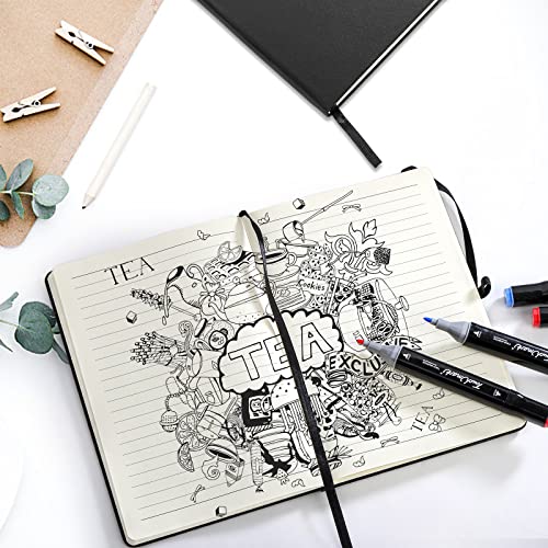 Coloch 6 Pack Ruled Notebook, A5 Black Hardcover Notebook with 200 Pages, Classic Lined Journal Pocket with 200 Pages and Pen Loop for School, College, Office, Business, 5.75" x 8.25" by Coloch - Used condition - Image 8