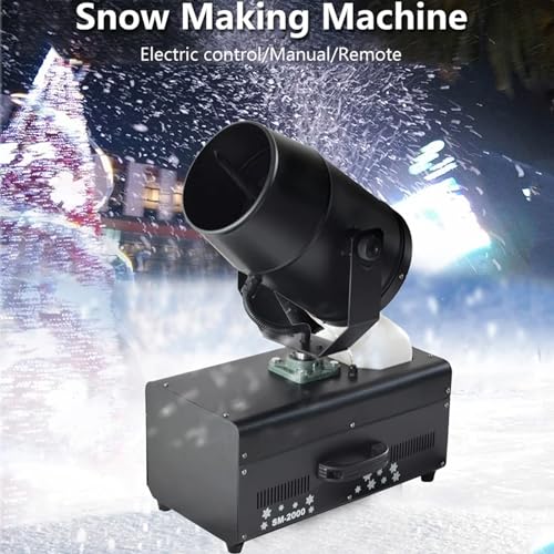 Máquina profesional de nieve TsoLay, máquina generadora de nieve para interiores y exteriores de 2000 W, con cabezal móvil de 90° y control remoto, alcance de rociado de 6 a 8 metros, para bodas, fiestas y eventos miniatura 2