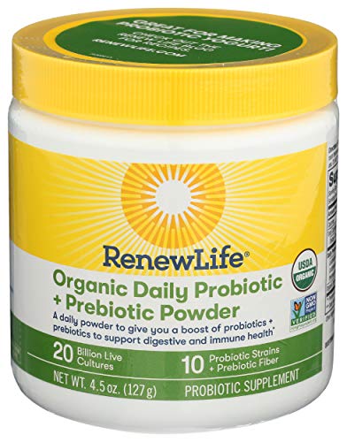 Renew Life Organic Daily Probiotic & Prebiotic Powder, 4.5 OZ