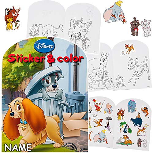 32 Seiten großes XL Malbuch - A4 - Disney Tiere & Filme - Dschungelbuch - Bambi - mit vielen Sticker & Aufkleber… – Bild 4