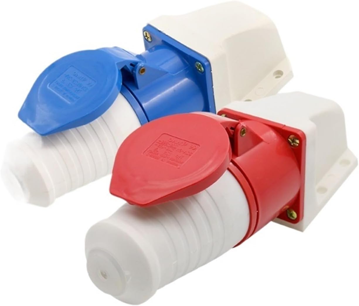 Waterproof Industrial Socket 3 core 4 core 5 core Hole 32A Connector Surface Mounted Aviation Socket(3 Core Blue)