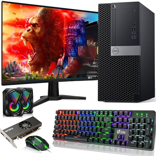 Dell Gaming Desktop Tower Computer PC – Intel Core i5-6500 – 32GB RAM – 1TB SSD – GeForce GTX 1050 Ti – New 24' Monitor – RGB Keyboard & Mouse – RGB Speakers – Wi-Fi – Windows 11 Pro (Renewed)