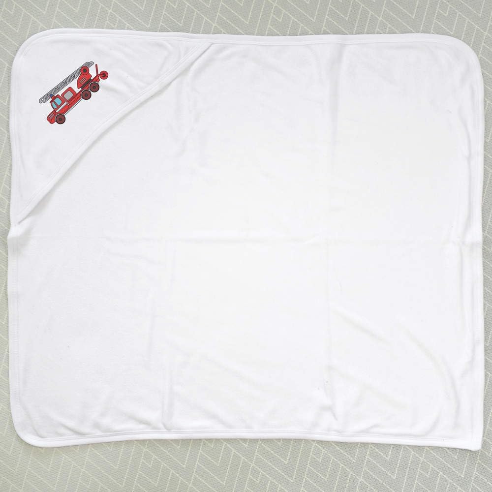 Azeeda 'Red Fire Truck' Baby Hooded Towel (HT00038978)