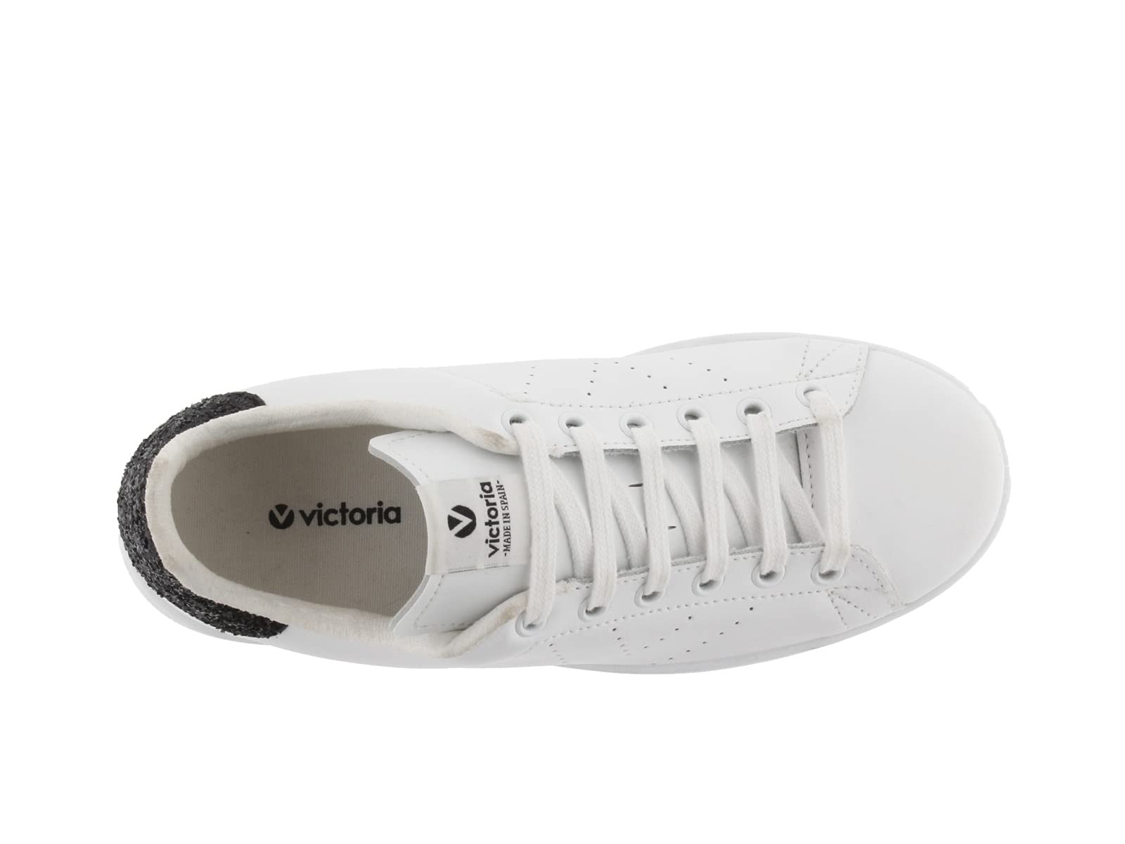 victoria Zapatillas Tenis 1125104 | Piel & Pieza Trasera Glitter & Logotipo Perforado para Niña