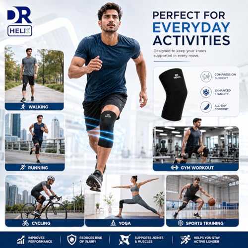 Image of Unisex Black Knee Cap - Adjustable Support for Knee Pain Relief & Injury Prevention - Breathable, Comfortable & Durable - Ideal for Sports, Recovery & Daily Use - (Size - XL)