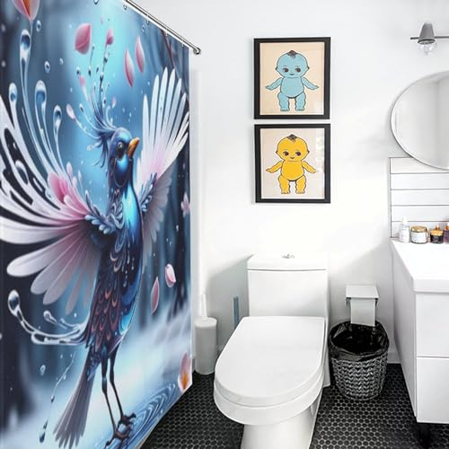 Rideau de douche oiseau mignon pour stopper les fuites d'eau de baignoire