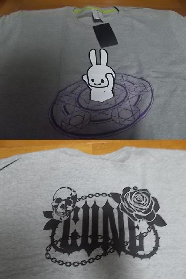 Amazon.co.jp: cune キューン うさぎ 魔法陣 Tシャツ XL グレー ドクロ