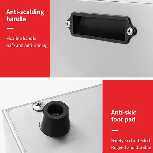 Miniatura 6 de Koalalko Olla de pasta comercial con 4 agujeros, máquina de cocción de fideos, máquina de cocción de calderas, mesa de fideos con 4 cestas de fideos