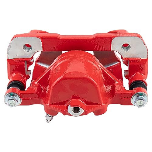 Image of TRQ Front Right Brake Caliper w /Bracket Performance Red Passenger Side