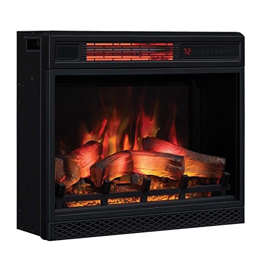 Classic Flame 23II042FGL 23" 3D Infrared Quartz Electric Fireplace Insert with Safer Plug and Sensor, 1500 W, 23 inches