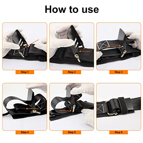 Jchl Nylon Marine Boat Trailer Transom Tie-Down Securing Straps 2" X4' Adjustable Ratchet Kayak Canoe Bow Stern Tie Down Straps 2100 Lbs Capacity 2-Pack Black #TOP3