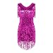 inhzoy Vestido de Baile Latino Lentejuelas para Mujer Vestido de Rumba Tango...