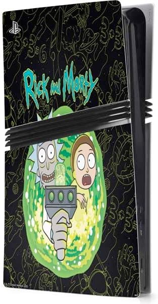 Skinit Decal Gaming Skin Compatible with PS5 Pro Console - Officially Licensed Adult Swim Rick and Morty Tentacle Attack Design