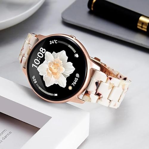 BINLUN Resin Watch Straps 12 14 16 18 20 22 mm for Women Replacement Watch Band 14 Colors Quick Release Wrist Strap Smart Watch Bracelets, Naugat White,18mm - Image 4