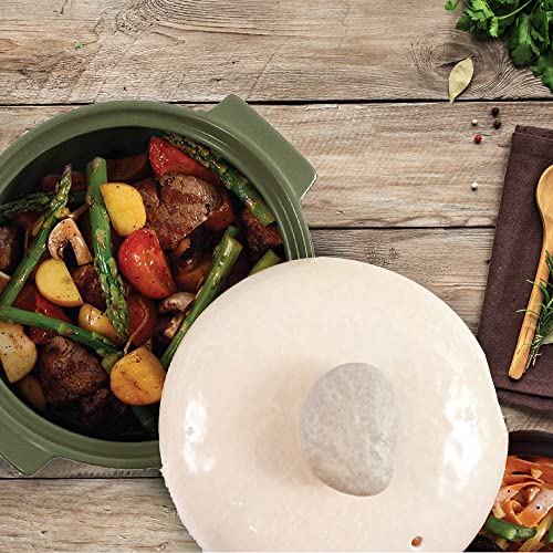 Neoflam Kiesel 1Qt Non-Stick Ceramic Casserole Pot, Dutch Oven, Clay Pot, Stockpot For Stew, Soup, Steam, Scratch Resistant, Oven Safe, Heat Resistant, Lime #TOP2