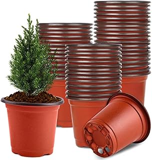 QUACOWW 50 PCS Plant Nursery Pot Plastic Plant Pots Multifunctional Garden Planter, Soft Durable Reusable Seed Starting Pots, Flower Seed Seedling Pots for Gardening Indoor Outdoor (3.54Inch/9CM)