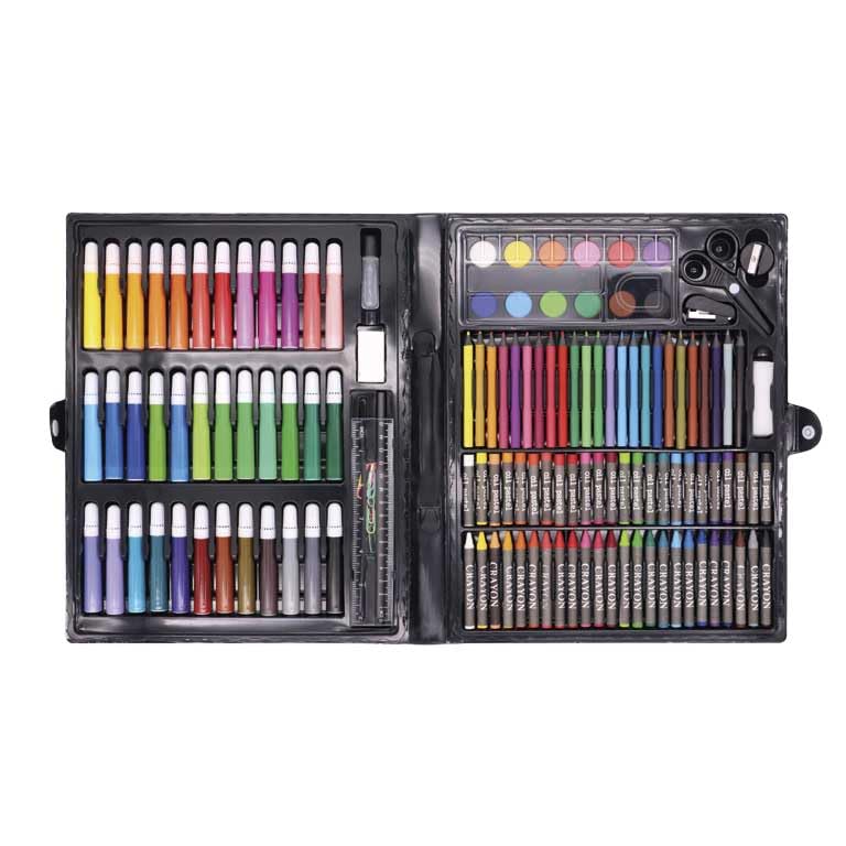 TACHAN - Maletín artístico 150 piezas para niños - Set Creativo con Rotuladores, Lápices, Ceras, Acuarelas y Accesorios - Estuche con Asa - 33,6×28×3,6 cm (CPA Toy Group 703T01068)
