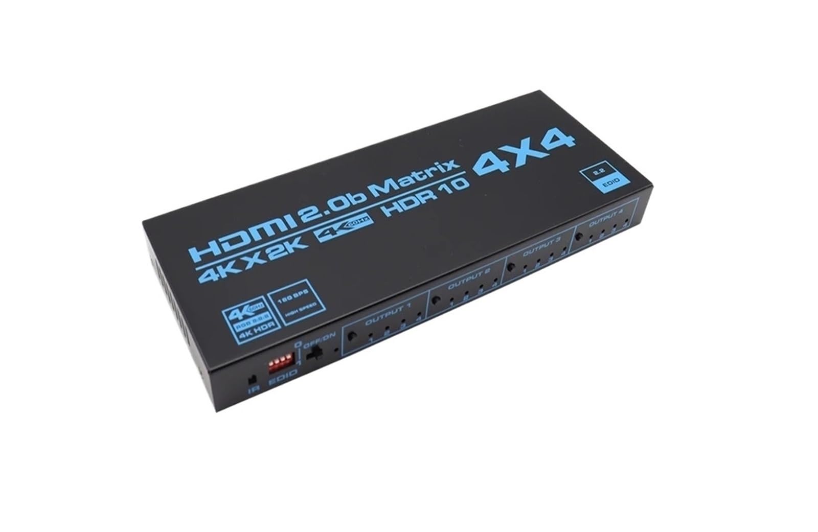 4x4-kompatibler Matrix Switch 4K HDR HDTV-kompatibler Matrix Switcher Splitter 4 In 4 Out Box HDCP 2.2 für Gaming-Streaming und Multi-Source-Aufnahme