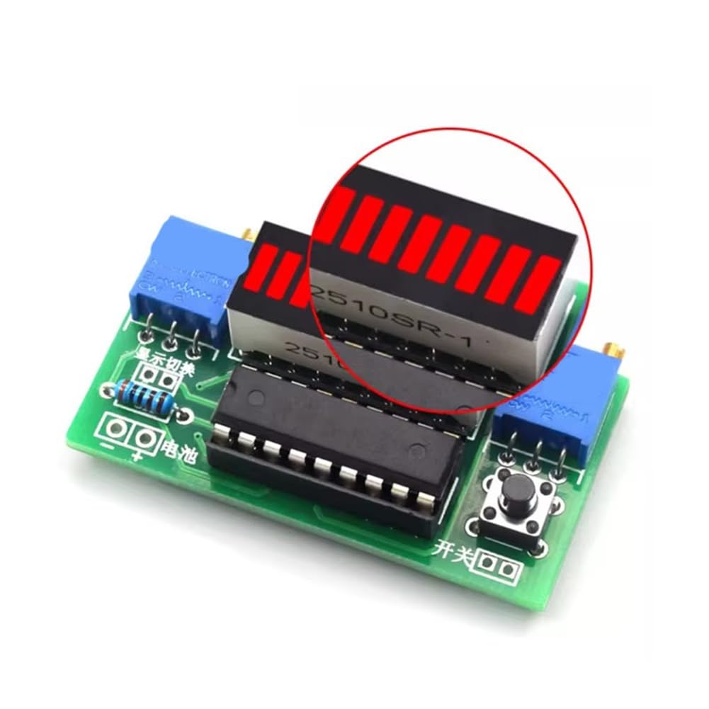 LM3914 Batteriekapazitätsanzeige- Leistungsniveau-Tester 10-Segment 3,7V Lithium-12V-Batteriekapazitätsanzeige- LED-Anzeige DIY-Kits