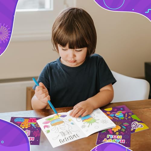 Image of Bulk Holir Coloring Books, 24Pcs Happy Holi Mini Drawing Booklet for Kids