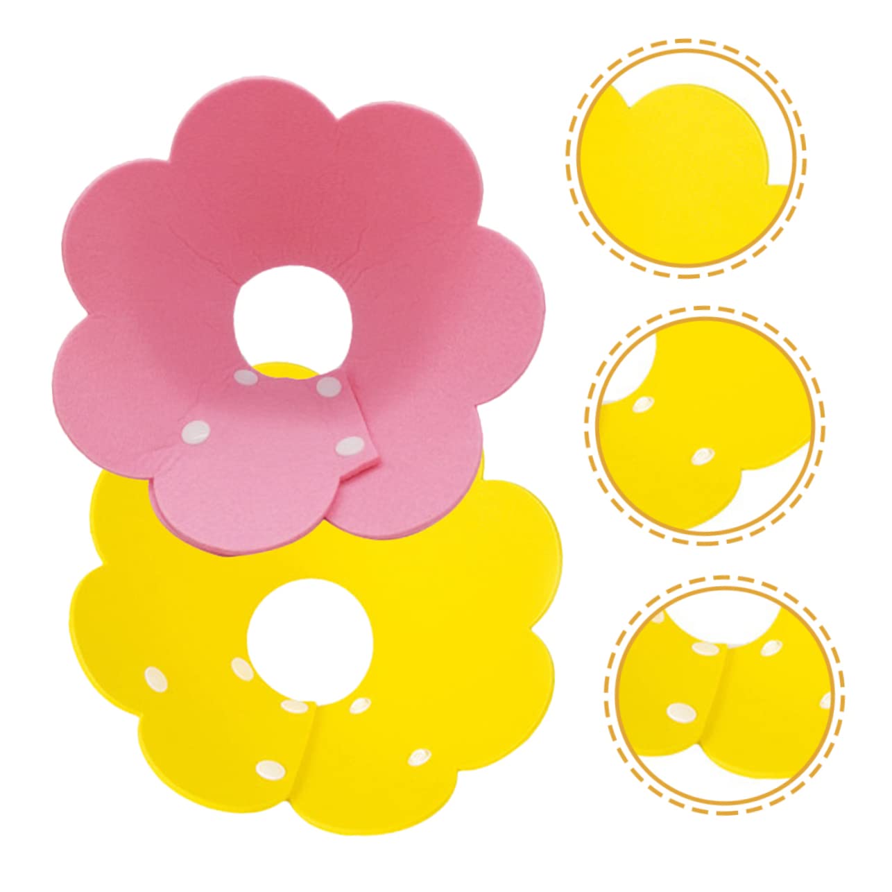 POPETPOP 10pezzi Collare Per Gatti e Cani Kit Di Collari Antistrozzo Per Recupero Leggero e Traspirante Per Guarigione Post-operatoria e Ferite Colori Lemon e Cute