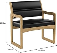 Vista 79 de Wooden Mallet Valley Bariatric Guest, Silla base de trineo, roble mediano