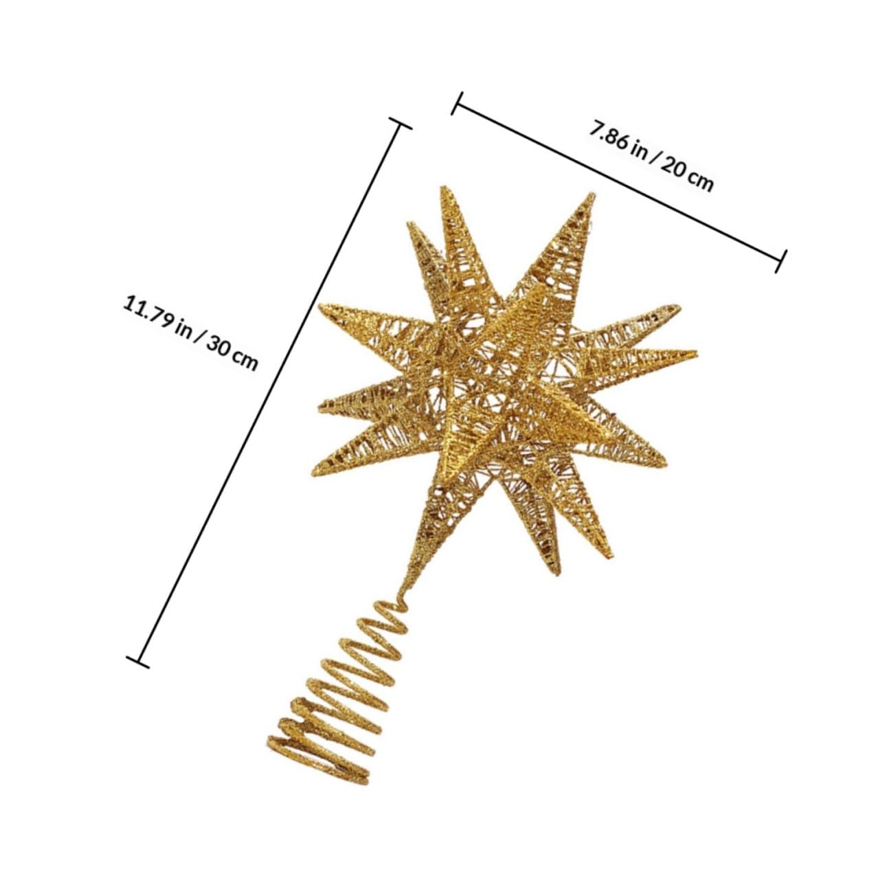OSALADI Metall Stern Baumspitze Schmiedeeiserne Weihnachtsbaumschmuck Dekoration 1 Stück Mehrzackiger Stern für Party und Fensterdeko