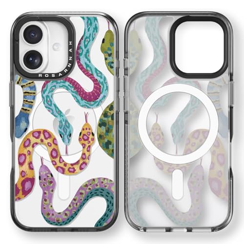 Coque Rosarnnah 17BS iPhone Magsafe antichoc 2m motif serpent noir 6.1