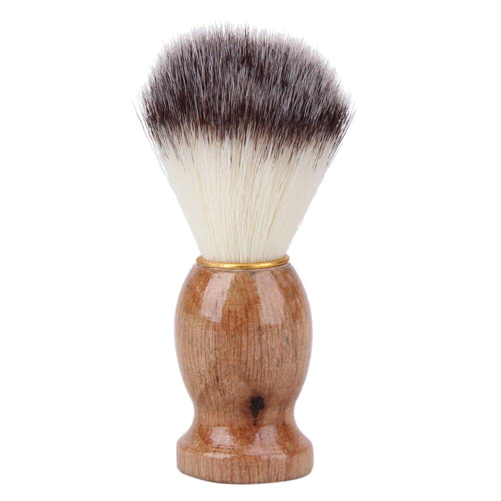 Badger Hair - Brocha de afeitar para hombre, para peluquería, limpieza facial de barba, cepillo de afeitar de espuma, elegante, duradero y moderno