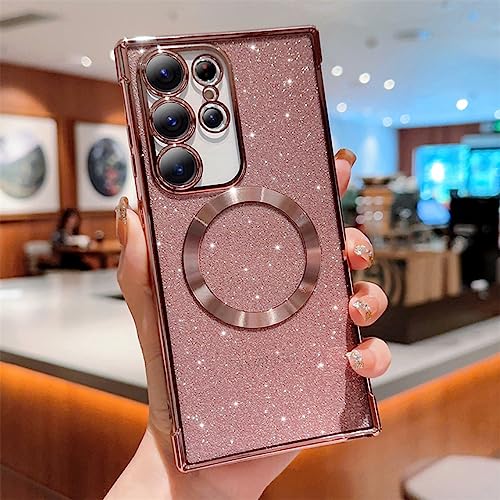 Housse de protection Samsung S23 S22 S21 S20 FE compatible charge sans fil magnétique rose