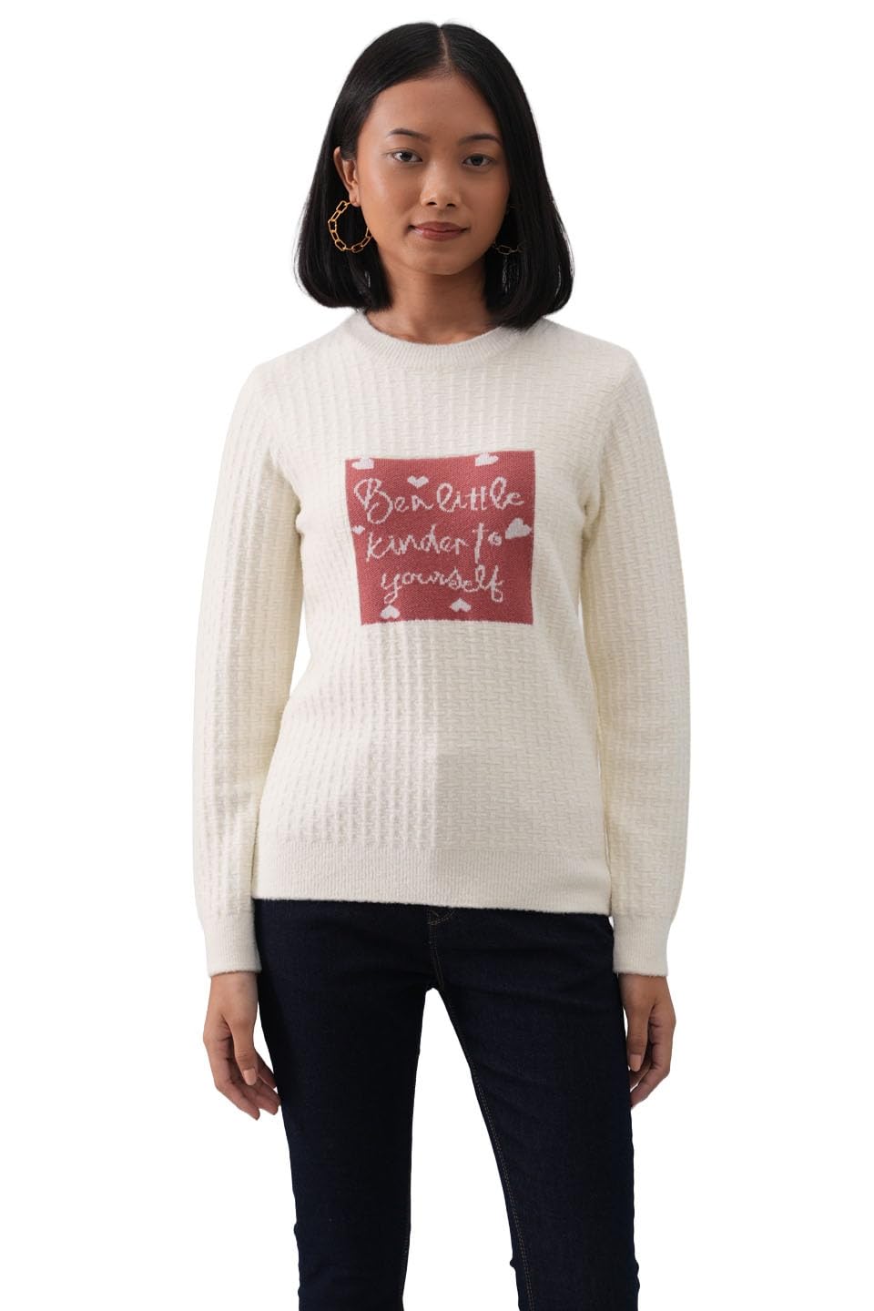 crimsoune club Women's White Soft-Jacquard Quote Pullover-picture-32