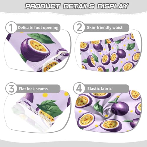 Passion Fruit Purple Girls Leggings Athletic Pants Tights Stretch Bottom3