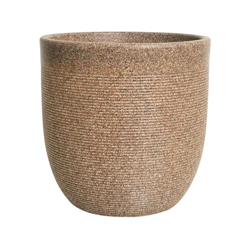 Image of Harshdeep Roto Pots - Milano - Indoor Outdoor Balcony Garden Decorative 12 Inch Planter, Light Weight and Durable UV Resistant Stone Finish (Sand Stone)