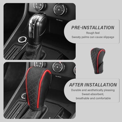 image for Stacool Leather Gear Shift Cover Diamond Embroidery Design,Durable Shi