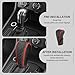 Leather Gear Shift Cover Diamond Embroidery Design,Durable Shift Knob Cover for Shift Lever Protection,Universal Car Gear Shift Cover Car Decorative Accessory Suitable for Cars,Trucks,SUVs (Black/Red)