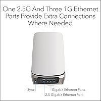 Vista 4 de NETGEAR Orbi Quad-Band WiFi 6E Mesh Satélite adicional (RBSE960) - Funciona con Orbi RBRE960, RBKE962, RBKE963, características de seguridad, añade