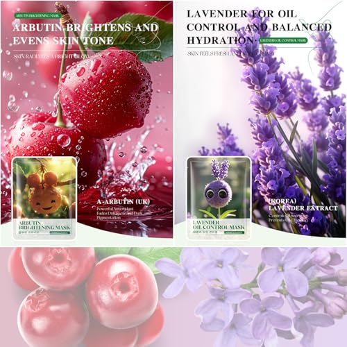 Plant Face Masks Skincare,Hydrating Face Mask Set with Centella, Aloe Vera & Arbutin Sheet Masks for Glowing Skin, Pamper Gifts for Women & Teen Girls for All Skin Types,Mens Sheet Mask Set,6 Sheets - Image 2